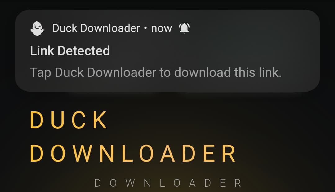 Duck Downloader notification on a phone